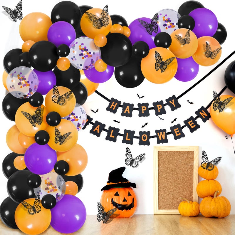 SAOROPEB 3D Butterfly Wall Stickers, 72Pcs 3 Sizes 3 Styles, Removable Metallic Wall Decals Fridge Sticker Room Mural Decoration for Kids Bedroom Nursery Classroom Party Wedding Decor DIY Gift (Black) - Image 2