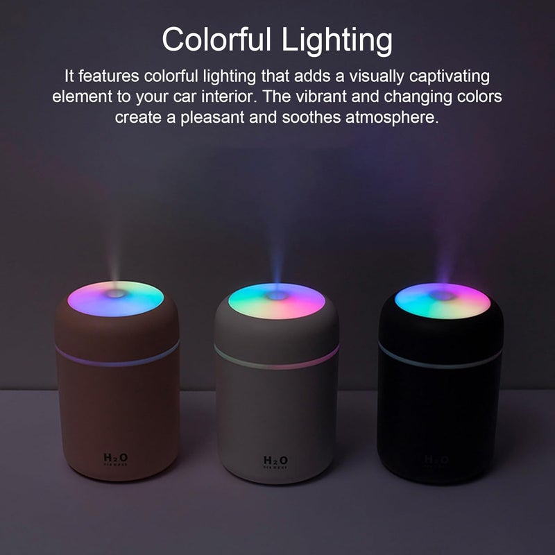 BORDSTRACT USB Mini Humidifier for Car, Colorful Lighting, Portable Car Air Freshener, Mute Diffuser Humidifier(white) - Image 5