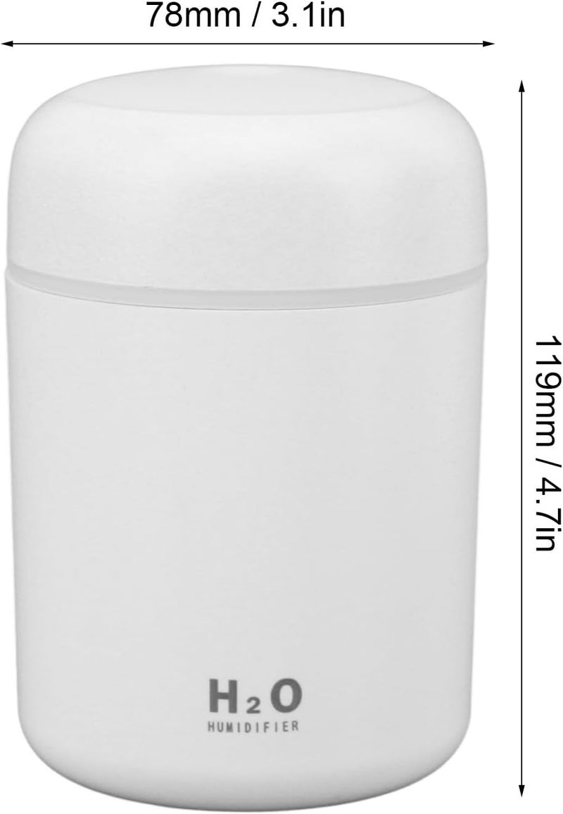 BORDSTRACT USB Mini Humidifier for Car, Colorful Lighting, Portable Car Air Freshener, Mute Diffuser Humidifier(white) - Image 4