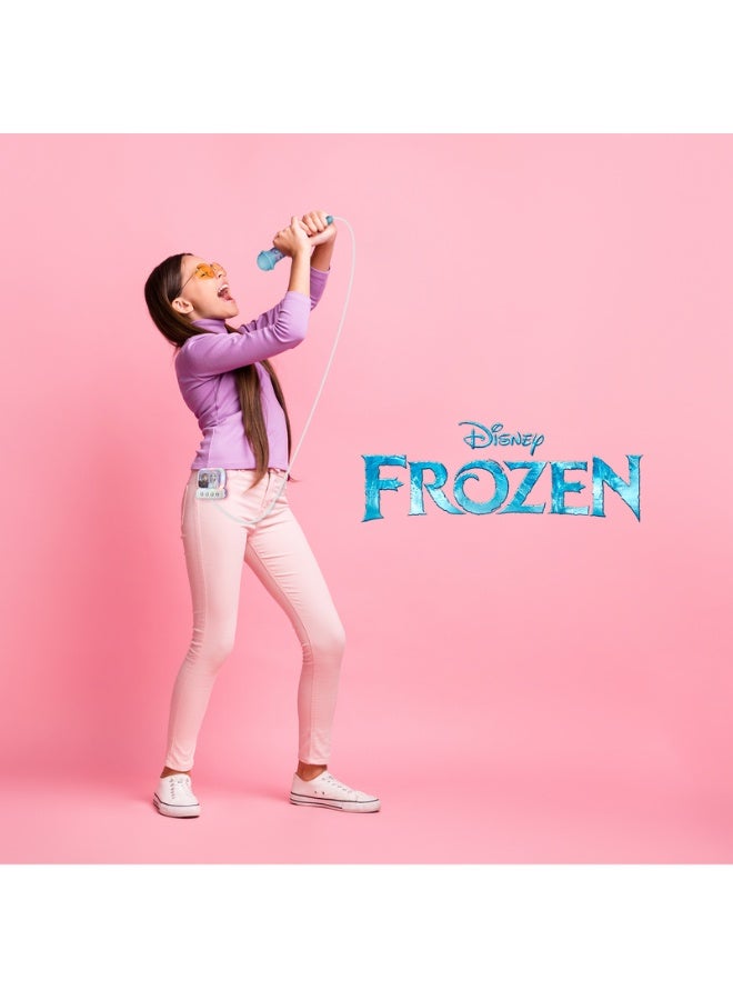 Volkano Frozen Bluetooth Mini Karaoke Machine with Belt Hook | Portable kids karaoke machine with Bluetooth support, belt hook design, microphone, and easy-to-use controls - Image 5