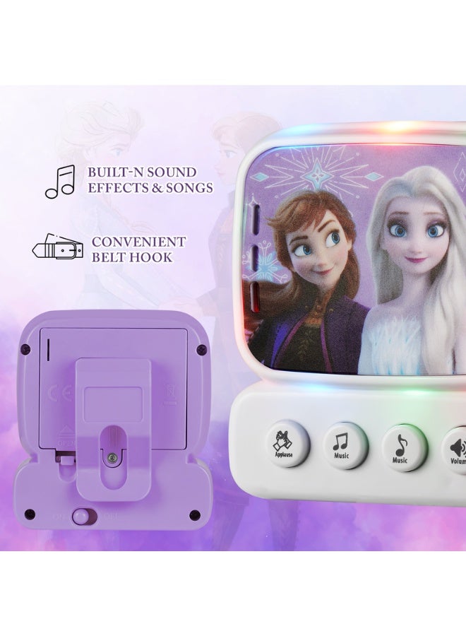 Volkano Frozen Bluetooth Mini Karaoke Machine with Belt Hook | Portable kids karaoke machine with Bluetooth support, belt hook design, microphone, and easy-to-use controls - Image 4
