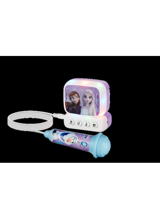 Volkano Frozen Bluetooth Mini Karaoke Machine with Belt Hook | Portable kids karaoke machine with Bluetooth support, belt hook design, microphone, and easy-to-use controls - Image 1