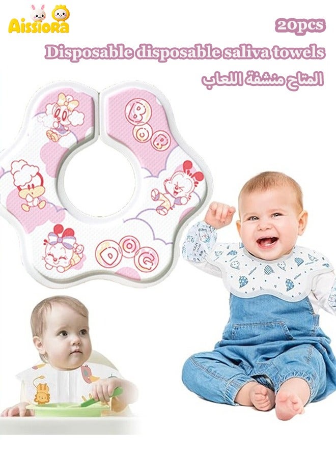 Aissiora Pack Of 20 360° Rotate Organic Cotton Baby Bibs, Newborn Bibs For Teething And Drooling,Unisex Baby Bibs For Toddler, Adjustable With Snaps, Super Soft & Absorbent Baby Bibs For Boys And Girls - Image 1