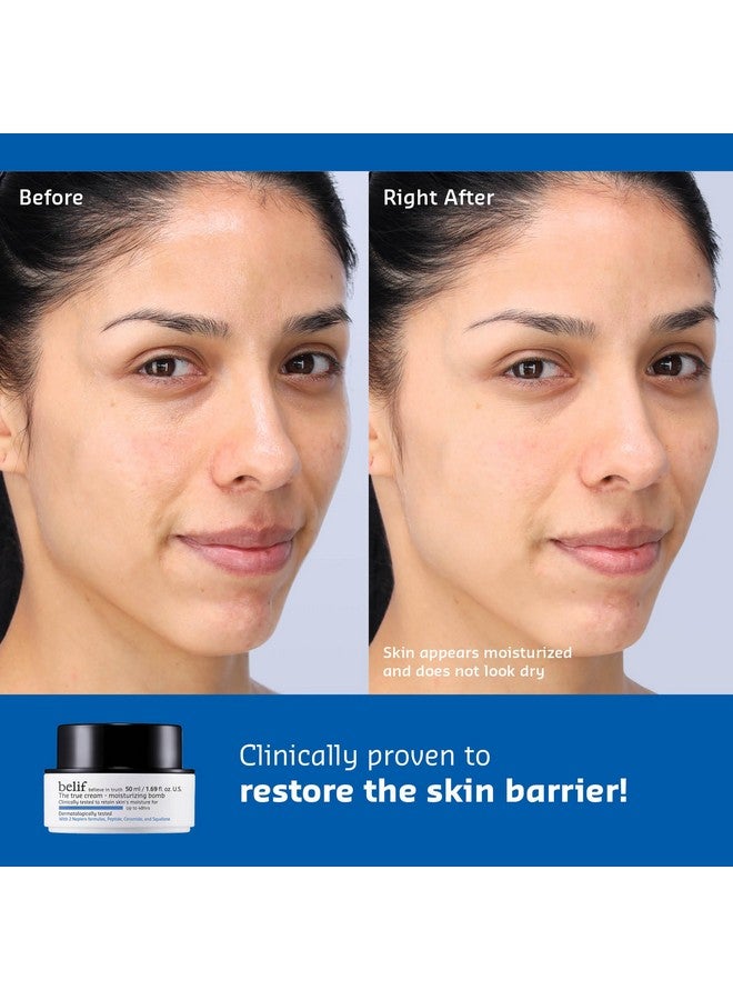 بليف كريم بيليف ذا ترو كريم المرطب ٥٠ مل، ٤٨ ساعة من الترطيب، ببتيد، سيراميد، سكوالين، يعيد حاجز البشرة، كريم يومي للوجه، لجميع أنواع البشرة، مرطب كوري للعناية بالبشرة. - Image 3