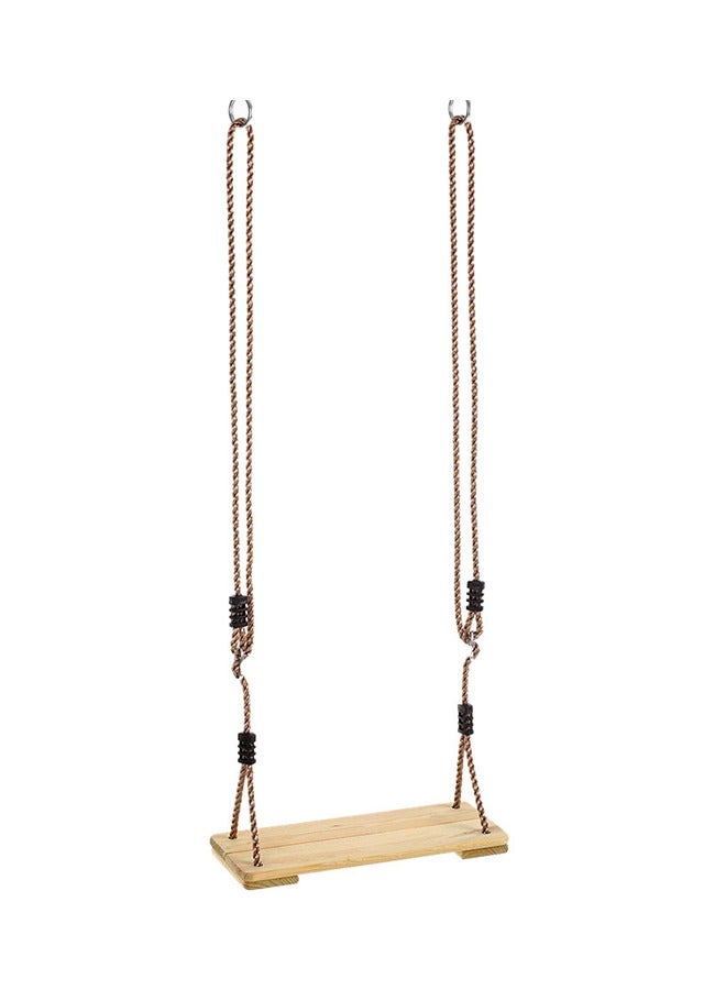 Outdoor Adult Wooden Hanging Seat Swing With Rope - Image 1