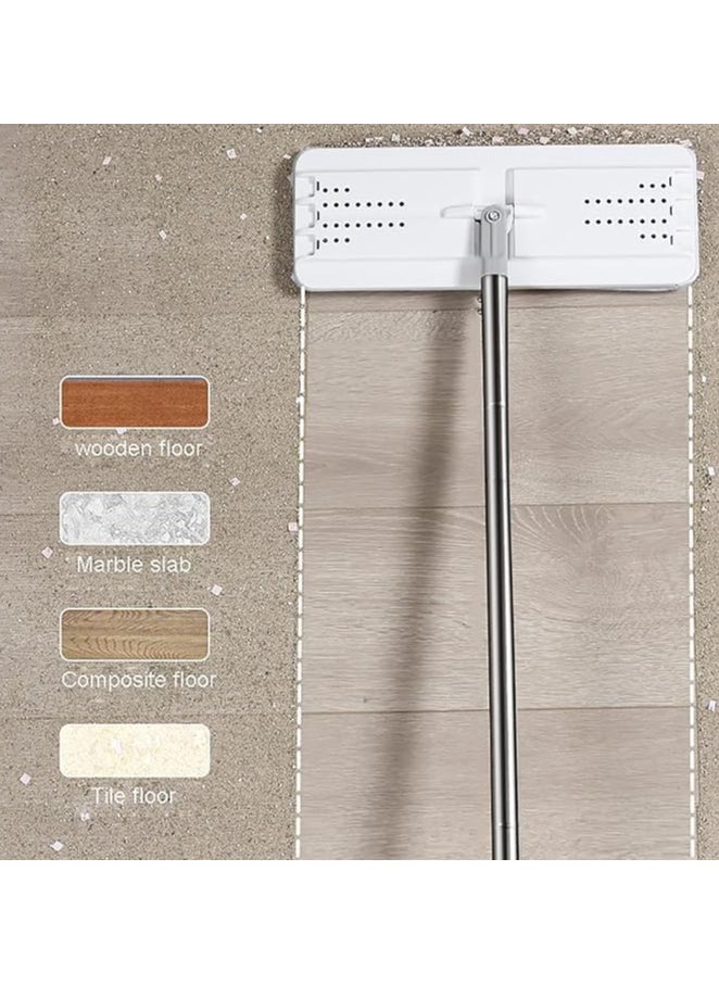 Generic - Self Cleaning Heavy Duty Flat Mop and Bucket Set - 2 in 1 Wet & Dry Mop with Dual Chamber Wringer, 360 Degree Flexible Mop Head, 1 Reusable Pad for All Floor Types (White) - Image 1