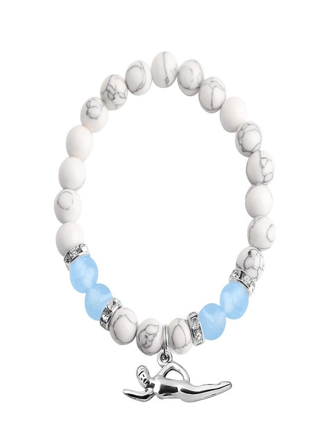 MYOSPARK Swimmers Gift Swimming Bracelet Message Card Jewelry Swimming Lover Gift Swim Team Gift for Swim Player (Swimmers beads BR) - Image 2