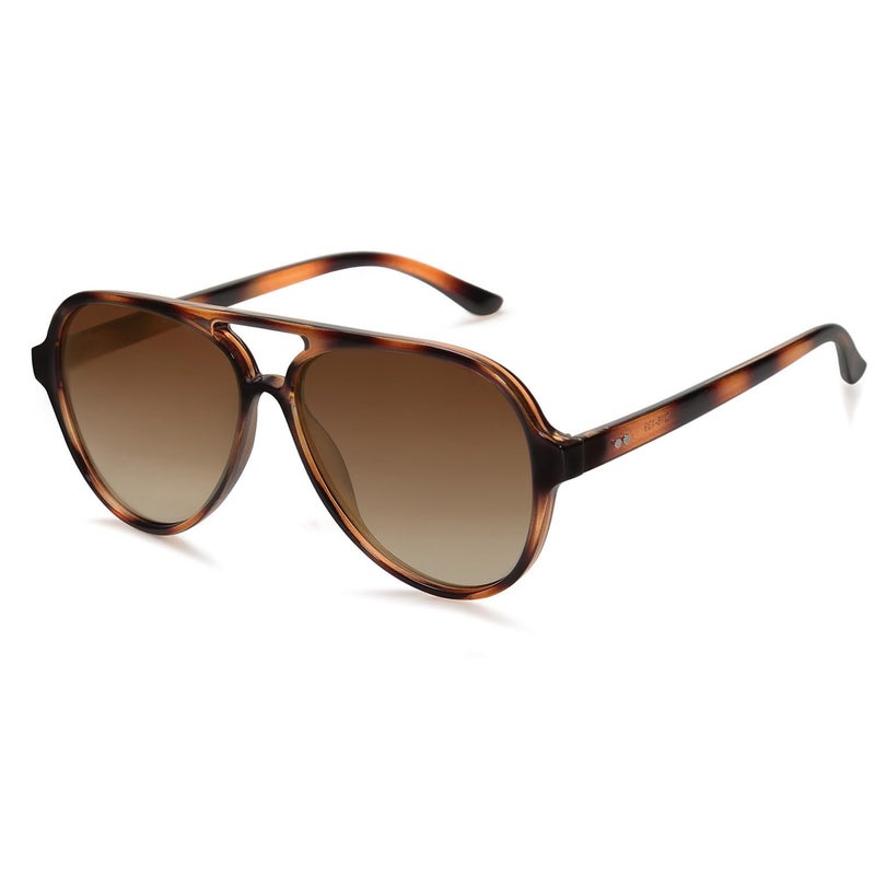 SOJOS Classic Polarized Aviator Sunglasses for Women Men, Retro Trendy Aviators Shades SJ2201, Tortoise Gradient Brown/Brown - Image 1