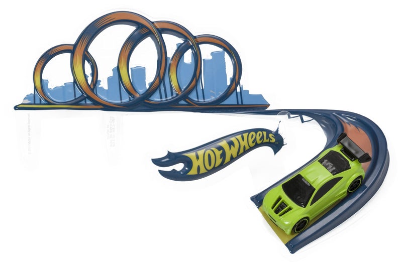 DecoPac DecoSet Hot Wheels Drift Birthday Cake Decorations  2-Piece Topper with Race Car and 3D Racetrack Plaque  Create Action-Packed Racing Cakes for Birthdays and Parties - Image 2