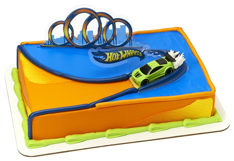 DecoPac DecoSet Hot Wheels Drift Birthday Cake Decorations  2-Piece Topper with Race Car and 3D Racetrack Plaque  Create Action-Packed Racing Cakes for Birthdays and Parties - Image 5