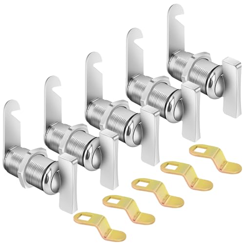 Sartatue Thumb Operated Offset Cam Lock 138 RV Storage Locks 5PCS Cabinet Locks 5PCS Keyless NonLocking Locks Replacements Fits on RV Compartment Camper Vehicles Files Drawers 138 Inch 5Pcs - Image 1