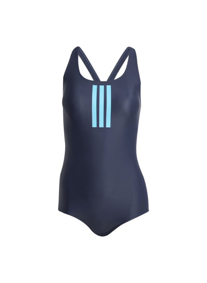 padded 3 stripes closed back women swimsuit