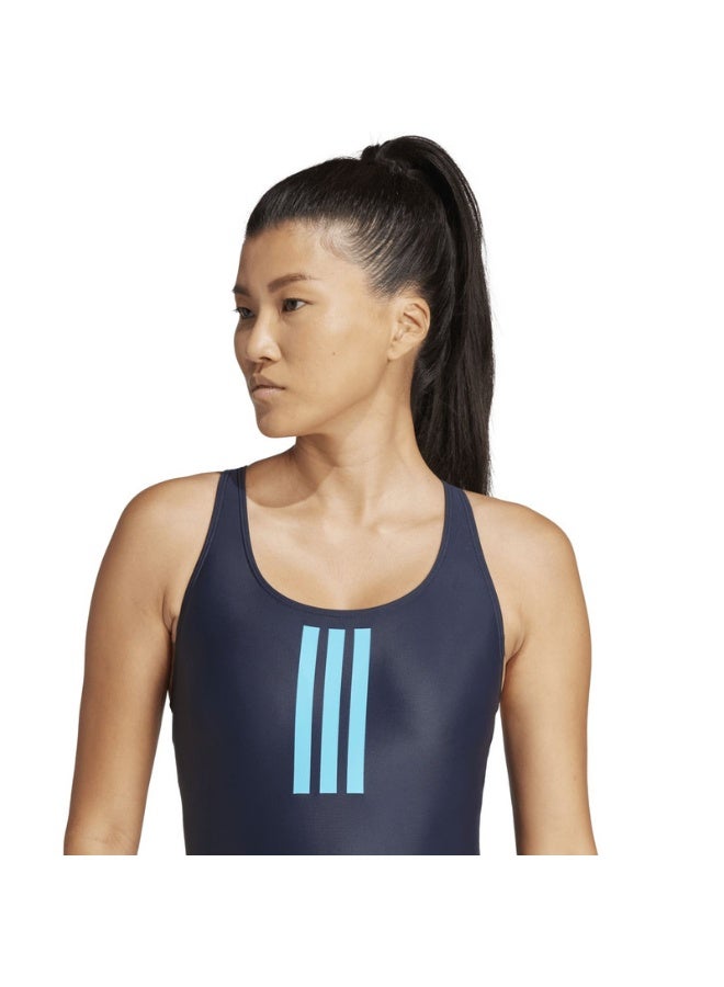padded 3 stripes closed back women swimsuit