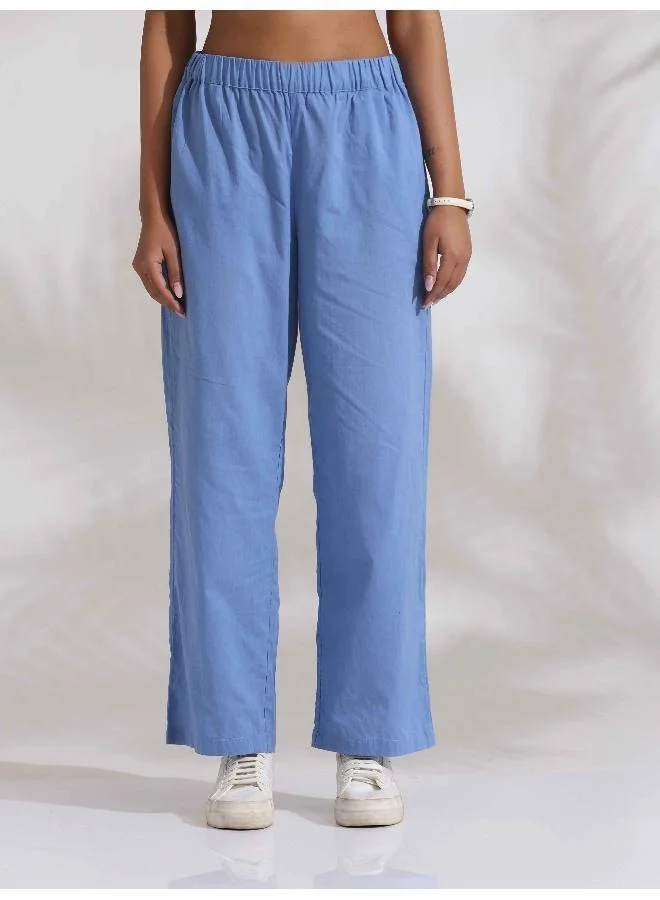 trueBrowns trueBrowns Blue Cotton Stripe Kurta Co-ord Set