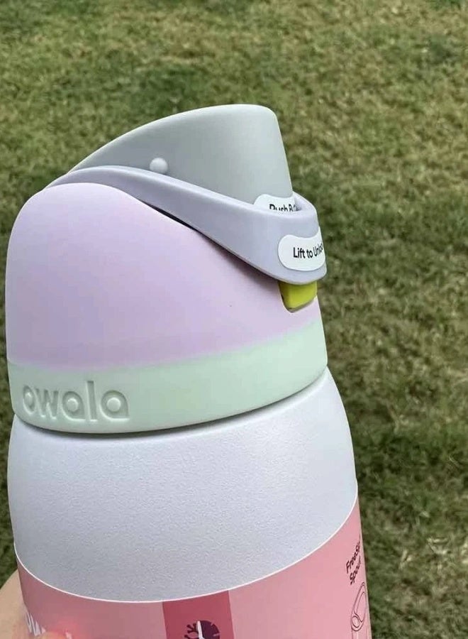 زجاجة مياه معزولة من الفولاذ المقاوم للصدأ مع شفاطة للرياضة والسفر والمدرسة، زجاجة مياه رياضية خالية من مادة BPA (24 أونصة) - view 3