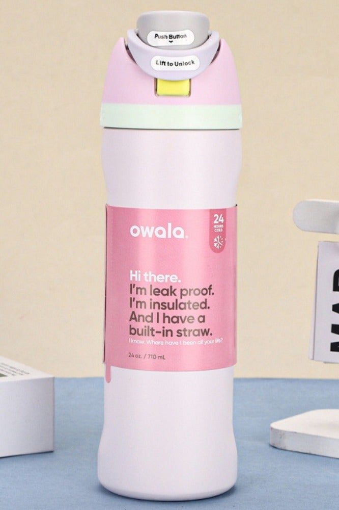 زجاجة مياه معزولة من الفولاذ المقاوم للصدأ مع شفاطة للرياضة والسفر والمدرسة، زجاجة مياه رياضية خالية من مادة BPA (24 أونصة) - view 4