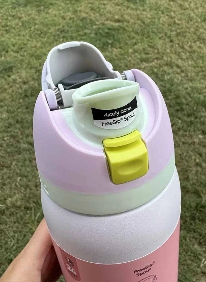 زجاجة مياه معزولة من الفولاذ المقاوم للصدأ مع شفاطة للرياضة والسفر والمدرسة، زجاجة مياه رياضية خالية من مادة BPA (24 أونصة) - view 2