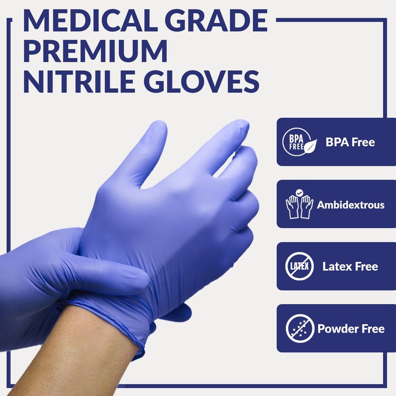 Klex Nitrile Exam Gloves - Medical Grade, Powder Free, Rubber Latex Free, Disposable Examination Grade Glove, Strong Food Safe, Lavender M Medium, 10 Box of 100, 1000 Count - Image 2