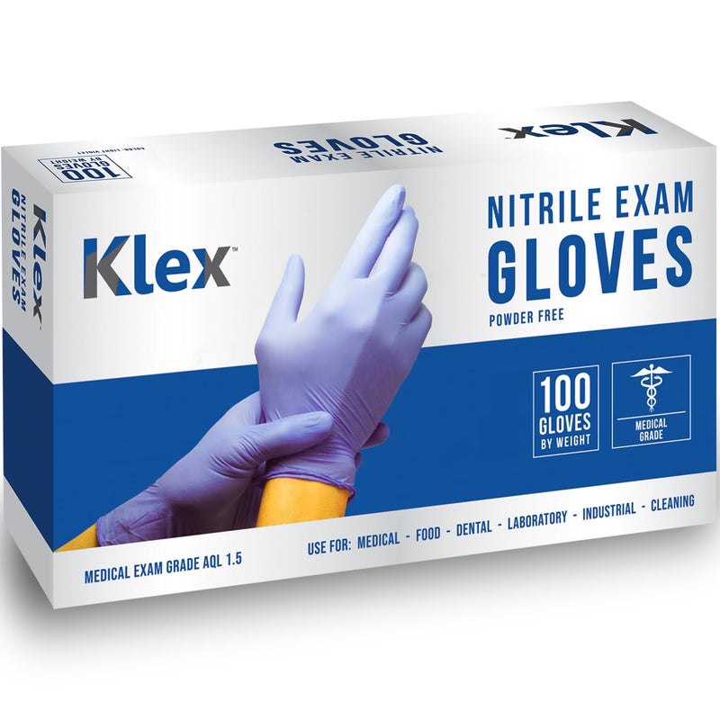 Klex Nitrile Exam Gloves - Medical Grade, Powder Free, Rubber Latex Free, Disposable Examination Grade Glove, Strong Food Safe, Lavender M Medium, 10 Box of 100, 1000 Count - Image 1