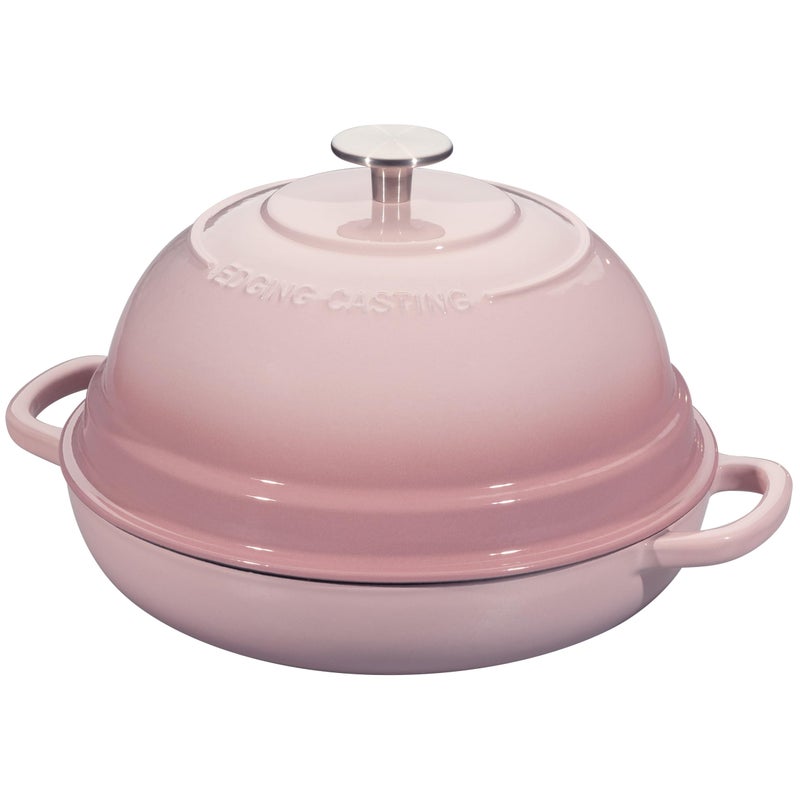 EDGING CASTING Enameled Cast Iron Dutch Oven Pot with Lid, Round Bread Oven for Homemade Sourdough Bread Baking, 6 Quart, Pink - Image 2