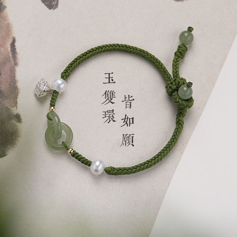 Elegant Lotus Leaf Design Bracelet for Women Jade All Wish 