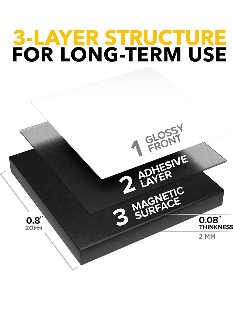 BESTPICKS - Magnetic Squares- Square Magnets with 3M Strong Self Adhesive Backing Tape | Perfect for DIY, Art Projects, Whiteboards & Fridge | 50 Pieces Magnet Square Tape 20mm x 20mm | - Image 1