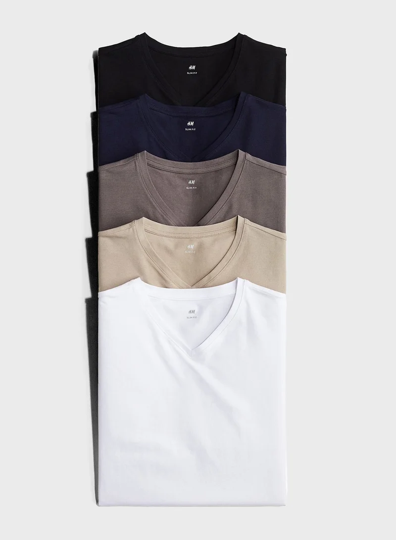 H&M 5 Pack Crew Neck T-Shirt