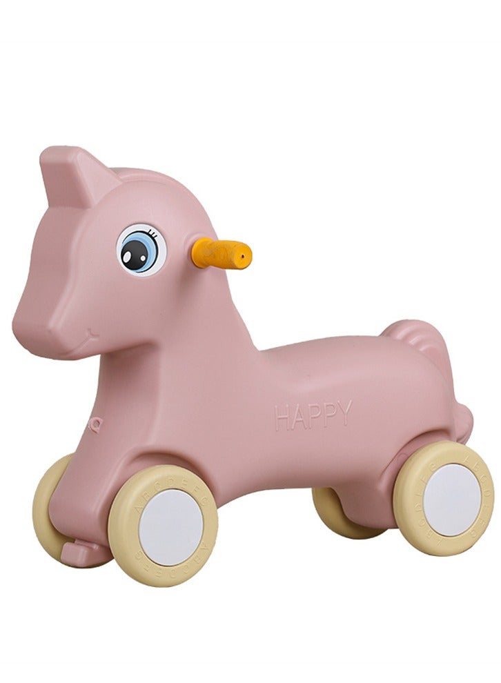 2 in 1 Kids Rocking horse, Multifunctional Children's Rocking Horse Yo-Yo Car with 4 Wheels, Toddler Baby Rocking Horse and Ride-On Horse First Birthday Gift for Boys Girls (Pink K-616)  - Image 3