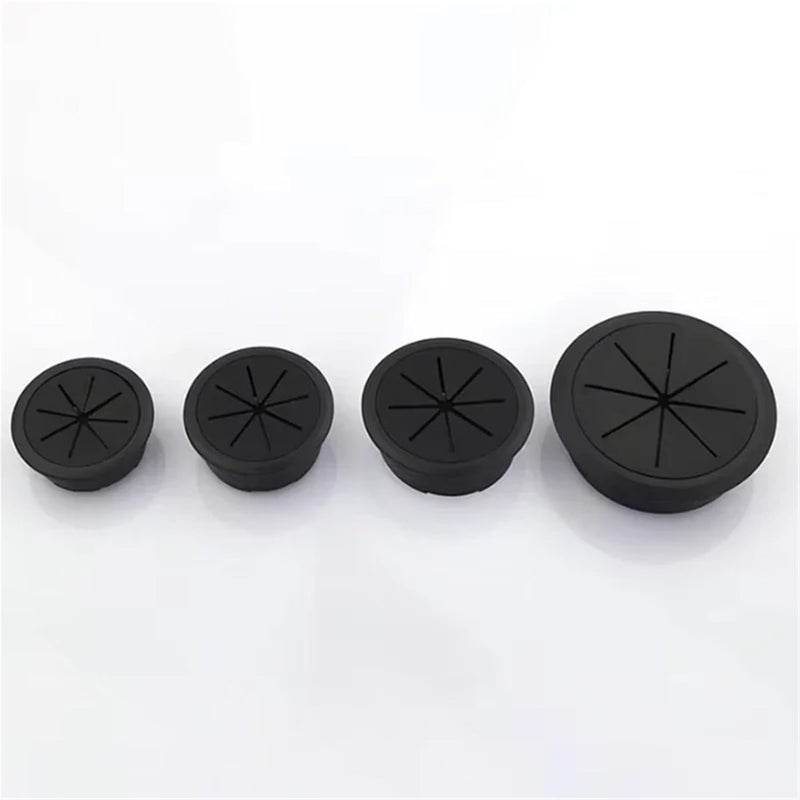 53mm Black 20Pcs ABS Plastic Desk Cable Grommet Hole Cover For Computer Table Wire Management - Image 5