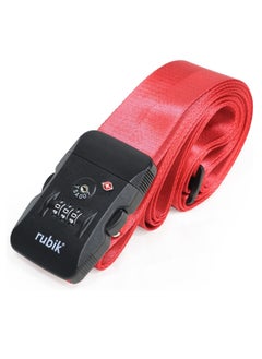 Rubik Luggage Strap with TSA Approved 3 Digit Lock, 160 Inch Premium Adjustable Travel Packing Belt for Bag Baggage Suitcase Safety (1 Pack, Red)  - Image 4