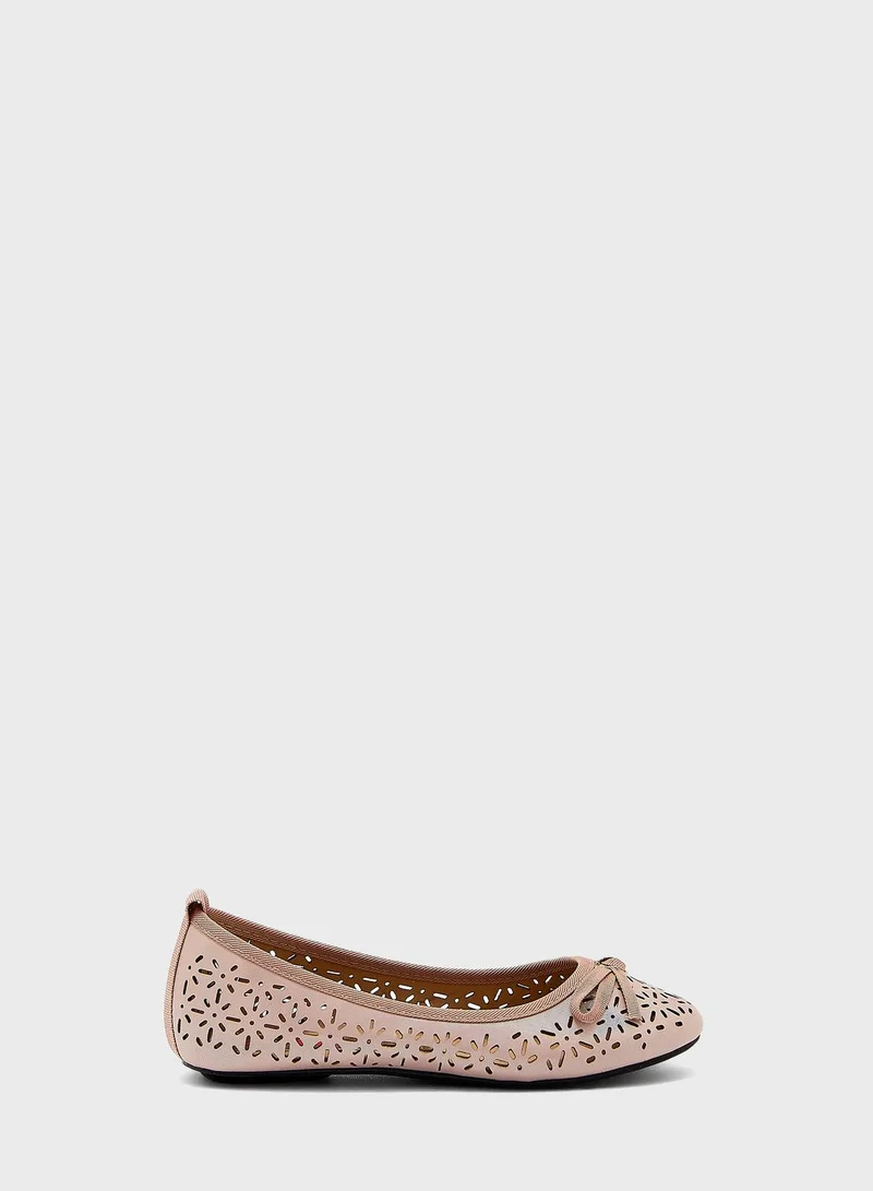 Pinata Punched Lace Front Ballerina
