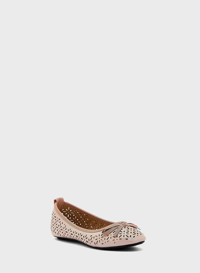 Pinata Punched Lace Front Ballerina