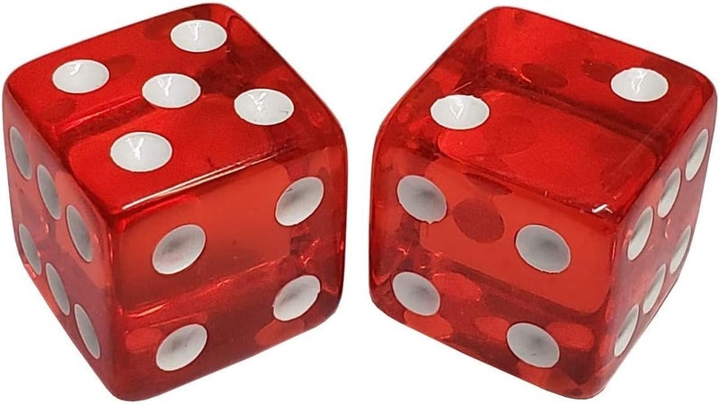 Large 3/4" Red Transparent Pair