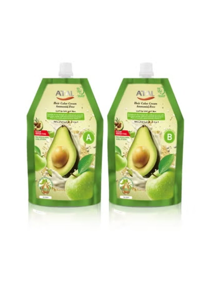 ATAL Natural Hair Dye (Natural Black) Avocado Pro No Ammonia with Avocado & Apple Cream Extract 500ml + Developer 500ml Skin Free Technology - Image 2