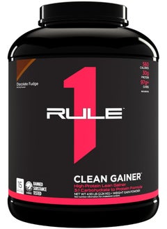 1 Clean Gainer High Protein Lean Gainer 3:1 Carbohydrate To Protein Formula Chocolate Fudge 15 Servings 2.24Kg