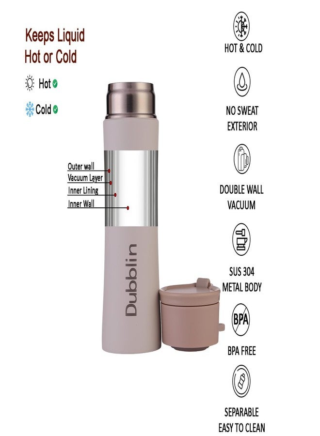 Dubblin Belly Water Bottle 230 ml| Double Wall Vacuum Insulated Stainless Steel Bottle | Keeps Water Hot & Cold | No Sweat | Leak Proof | BPA Free, Color-White - Image 2
