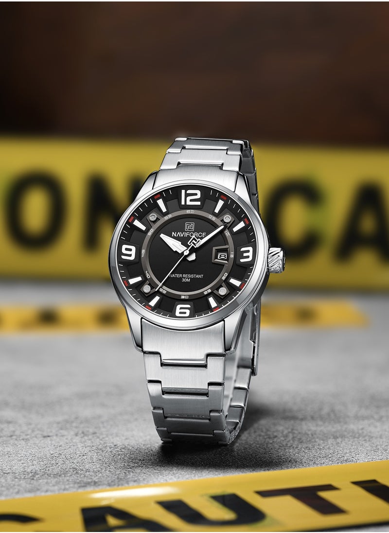 NAVIFORCE Elegant Stainless Steel Analog Wrist Watch for Men with Date Display Water Resistant Stylish Business and Casual Timepiece Durable Bracelet Comfortable Wear  - Image 4