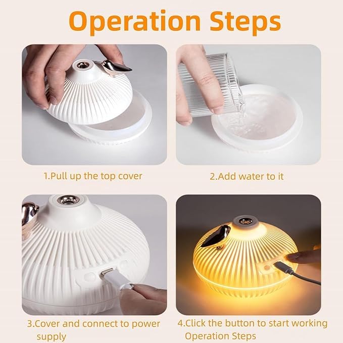 PURE NEST مرطب هواء على شكل بصل موزع زيت عطري بالموجات فوق الصوتية ضباب بارد هادئ محمول للمنزل والمكتب وغرفة الأطفال والسيارة يحسن جودة الهواء ويخفف الجفاف - Image 4