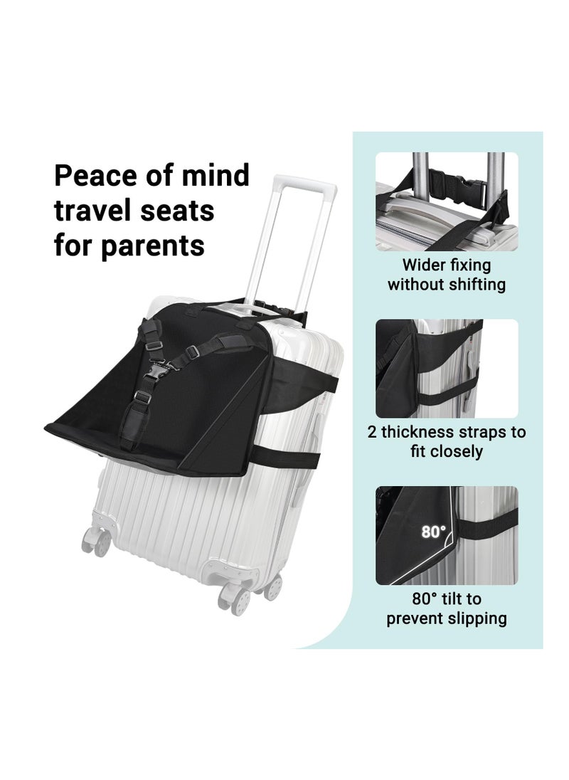 SYOSI - Carry on Luggage Seat for Toddler, Ride on Suitcase for Kids, Kids Travel Seat, Portable Foldable Luggage with Seat for Kids with Seat Belt, Portable Chair, Toddler Carrier for Free Parents' Hands - Image 1
