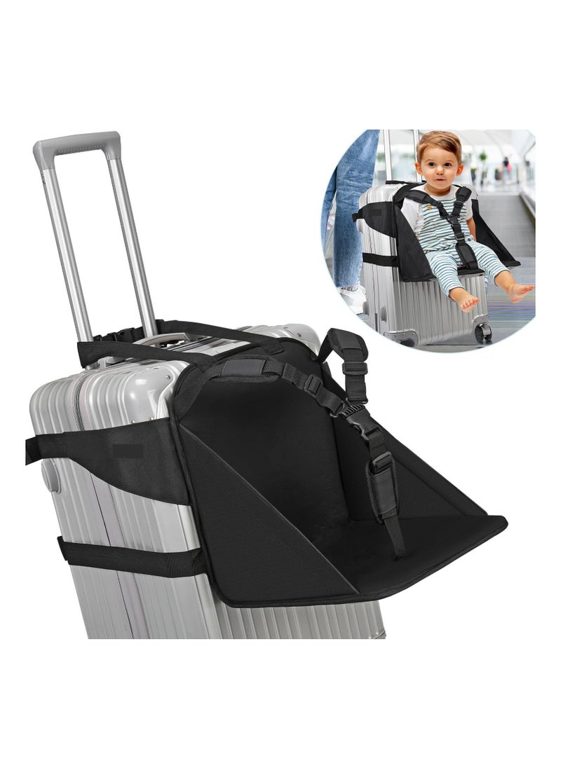 SYOSI - Carry on Luggage Seat for Toddler, Ride on Suitcase for Kids, Kids Travel Seat, Portable Foldable Luggage with Seat for Kids with Seat Belt, Portable Chair, Toddler Carrier for Free Parents' Hands - Image 1