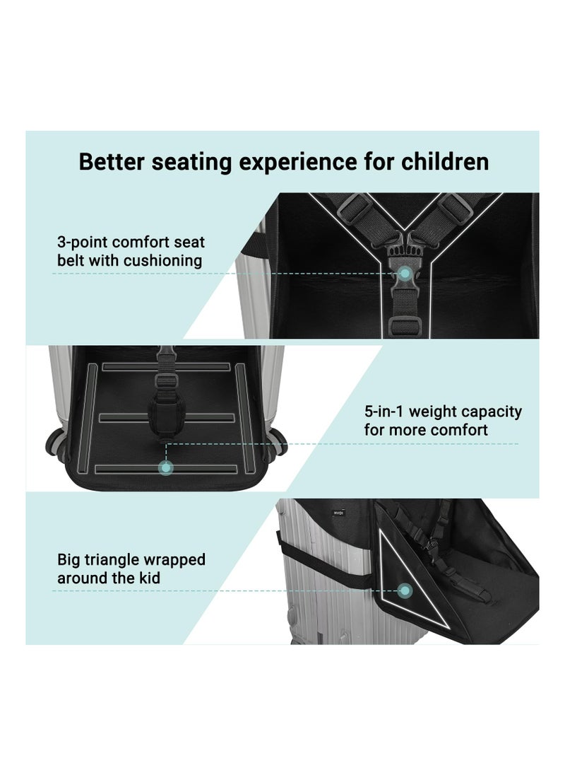 SYOSI - Carry on Luggage Seat for Toddler, Ride on Suitcase for Kids, Kids Travel Seat, Portable Foldable Luggage with Seat for Kids with Seat Belt, Portable Chair, Toddler Carrier for Free Parents' Hands - Image 1