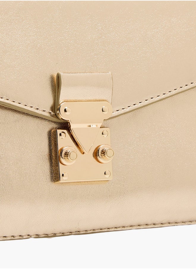 Flora Bella By Shoexpress Women's Monogram Print Crossbody Bag with Adjustable Strap and Twist Lock  - Image 4