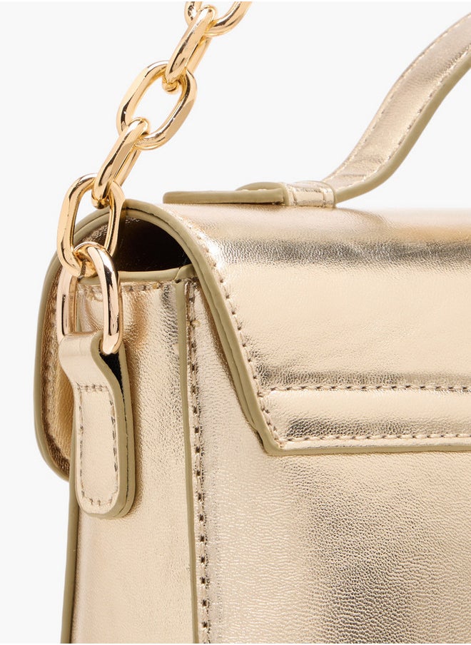 Flora Bella By Shoexpress Women's Monogram Print Crossbody Bag with Adjustable Strap and Twist Lock  - Image 5