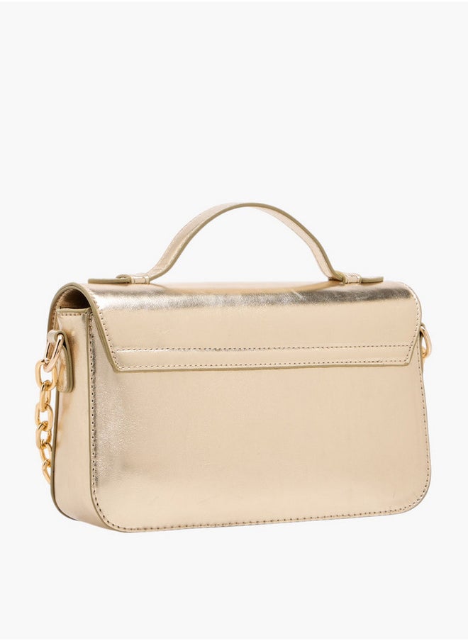 Flora Bella By Shoexpress Women's Monogram Print Crossbody Bag with Adjustable Strap and Twist Lock  - Image 3