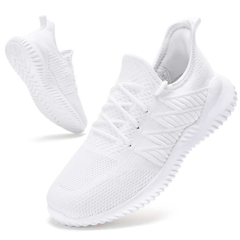 PPQ Womens Slip On Walking Shoesï¼ŒMemory Foam Lightweight Comfort Casual Workout Shoes,Yoga Or Tennis Or Running Sneakers White 9 - Image 1