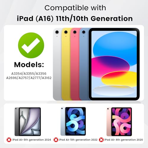 KenKe Cover for iPad (A16) 11th Generation 11 Inch 2025, iPad 10th Generation 10.9 Inch 2022, 2- in-1 Detachable Sliding Cover, Hybrid Slim Case with Clear Hard Back Shell, Auto Wake/Sleep, Purple - Image 2
