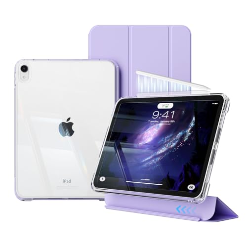 KenKe Cover for iPad (A16) 11th Generation 11 Inch 2025, iPad 10th Generation 10.9 Inch 2022, 2- in-1 Detachable Sliding Cover, Hybrid Slim Case with Clear Hard Back Shell, Auto Wake/Sleep, Purple - Image 1