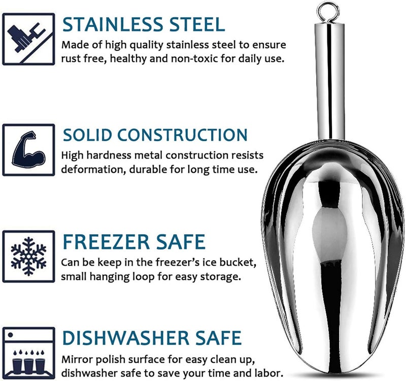 E-far مجموعة مغارف ثلج من الفولاذ المقاوم للصدأ E-far مكونة من 2 - Image 3