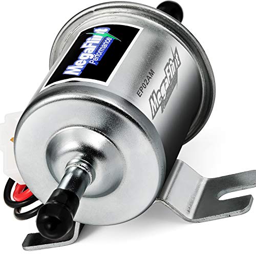 Megaflint Electric Fuel Pump - Inline Fuel Pump 12V, Universal Low Pressure 4-7 PSI Transfer Pump for Carburetor Gasoline and Diesel HEP-02A - Image 1