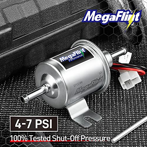 Megaflint Electric Fuel Pump - Inline Fuel Pump 12V, Universal Low Pressure 4-7 PSI Transfer Pump for Carburetor Gasoline and Diesel HEP-02A - Image 2